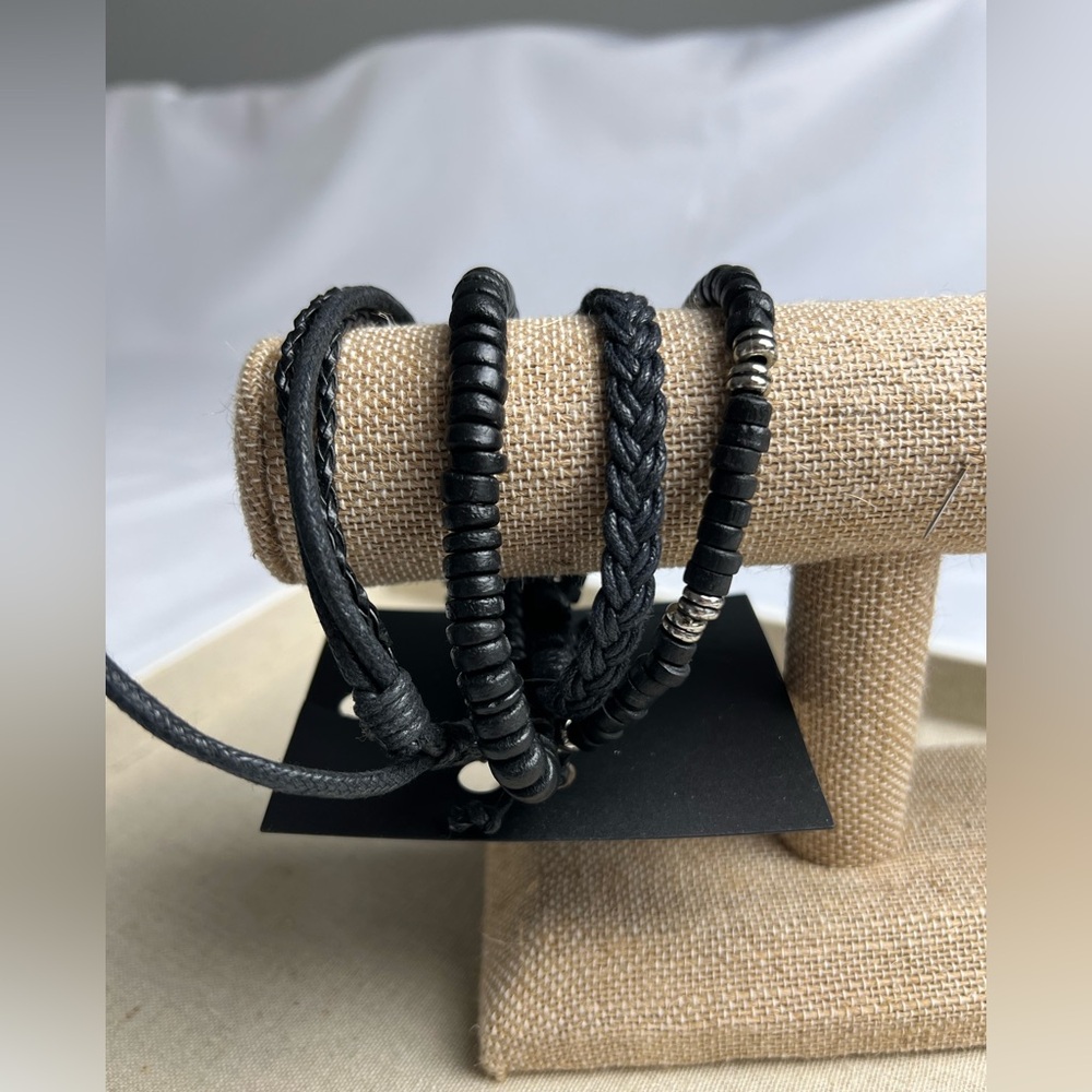 H&M Black & Sliver four Bracelet Bundle Summer Vacation Boho